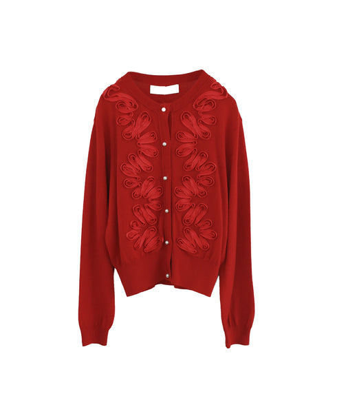 【再入荷】code embroidery cardigan